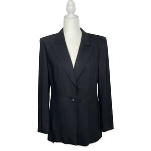 Escada wool blend black single button blazer Sz‎ 38 Medium